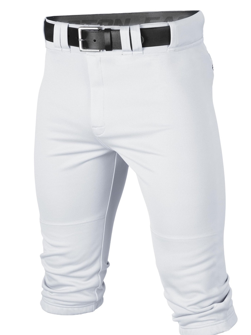 Men's White Athletic Baseball Pants with Black Belt